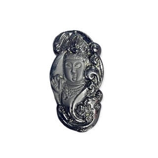 Buddha pendant made up of black obsidian จี้พระพุทธรูปทำด้วยหินออบซิเดียนสีดำ