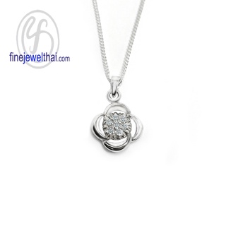 Finejewelthai-จี้-จี้เพชร-เพชรสังเคราะห์-จี้เงินแท้-Diamond-CZ-Silver-Pendant-P1091cz00 (สามารถเลือกสีตัวเรือนได้)