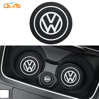 GTIOATO ที่รองแก้วในรถยนต์ แผ่นรองกันลื่นรถยนต์ สำหรับ Volkswagen Jetta Beetle Golf MK7 MK6 Scirocco Tiguan Passat Sharan Touran