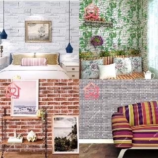 💋พร้อมส่ง wallpaper 45 ซม. x 10 เมตร วอลเปเปอร์ สติ๊กเกอร์ติดผนัง มีกาวในตัว ติดเองได้