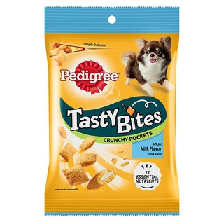 ✨นาทีทอง✨ เพดดิกรี เทสตี้ ไบทส์ ครันชี่ พ็อกเก็ต ขนมสุนัข รสนม 60 ก. PEDIGREE Tasty Bites Crunchy Pockets Milk Flavor 60