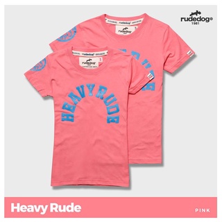 rudedog เสื้อคอกลม ชาย หญิง  รุ่น Heavy สีชมพู