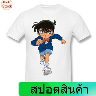 Illicit นักสืบโคนันเสื้อยืดยอดนิยม High Quality Men Janpanese Anime Detective Conan Suspense Manga Black T-Shirt Running