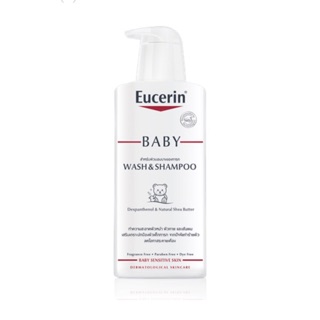 Eucerin baby wash &amp; shampoo 400 ml •ของแท้ ฉลากไทย•