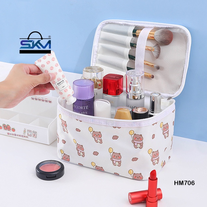 SKM Cosmetic/Skincare/Makeup Cute Portable Hand Carry Travel Storage Bag HM706