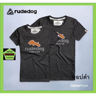 rudedog เสื้อคอกลม ชาย หญิง  รุ่น Game player สีทอปดำ