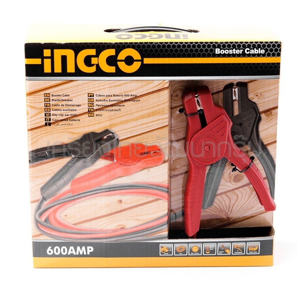 INGCO สายพ่วงแบตเตอรี่ 600 A เส้นใหญ่  รุ่น HBTCP6008 สายจั๊มแบตเตอร์รี่