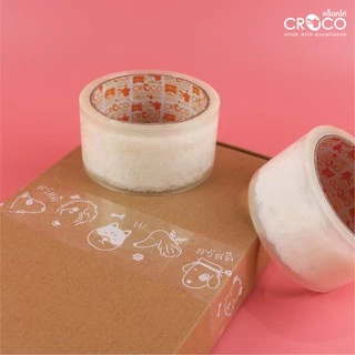 CROCO เทป OPP ใส พิมพ์ลาย 48มม.x45หลา 1ม้วน (TP4845)