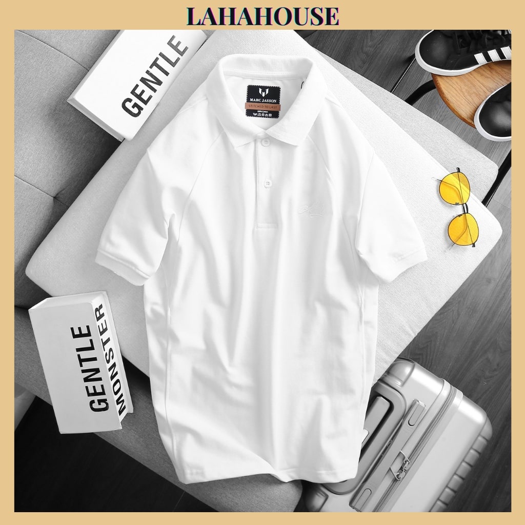 เสื้อยืดคอปกผู้ชาย คุณภาพสูง พื้นฐาน วัยกลางคน หนุ่มๆ สวยและหรูหราทั้งหมด - PLMS08 - ผ้าฝ้าย Marc Ad