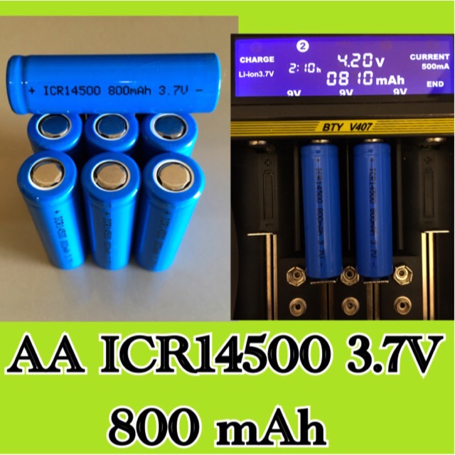 ถ่านชาร์จAA 3.7Vหัวตัด 800mAh 14500 AA ราคาต่อก้อน