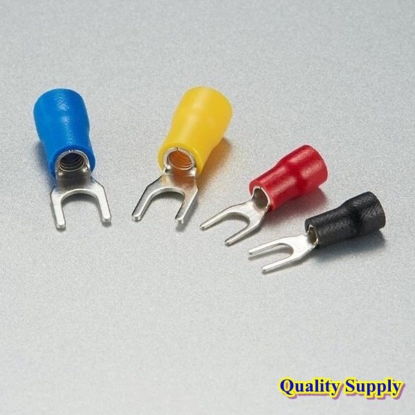 หางปลาแฉก หางปลา หุ้ม PVC Insulated Spade Terminal ถุงละ 50 ตัว