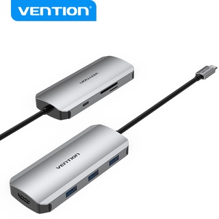 Vention ฮับ Usb C 7 In 1 Type C เป็น Hdmi Usb 3.0X3 Sd Tf Pd TOJHB