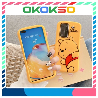 เคสโทรศัพท์ OPPO A52/A72/A92, A9 2020/A5 2020/A11, A3S/A12e/C1,,F11, F9/F9pro, R17,Reno5, Reno5pro สีเหลือง หมีพูห์ กันตก ใหม่ เกราะป้องกัน