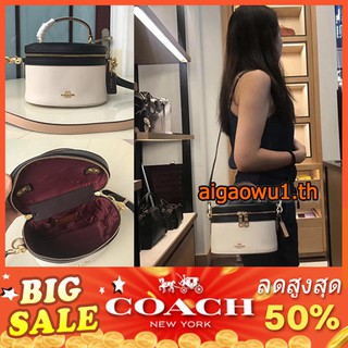 แท้💯%【พร้อมส่ง】New Counter Coach 18 Autumn New Signature Bucket Bag Cosmetic Bag 39291