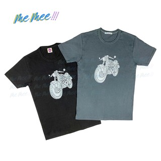 เสื้อยืดคอกลมเนื้อผ้าดี สกรีนลาย " Motorcycle "