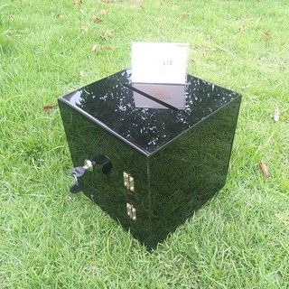 โปร!!!  พร้อมส่ง new!!! กล่องรับบริจาค สีดำ ขนาด 30 x 30 x 30 cm. แผ่นหนา 3 มิล