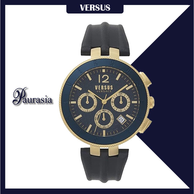 [ของแท้] Versus by Versace นาฬิกาข้อมือ ผู้ชาย รุ่น VERSUS VSP762-218 LOGO GENT D/BLUE S/BLUE STRAP 