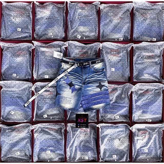 HOLDEM  Dark Blue DIAMOND DENIM SHORTS