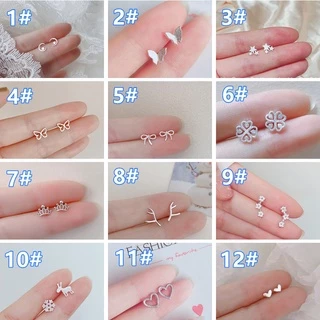 COCOJEWELRY เครื่องประดับ ต่างหูสตั๊ด เงิน 925 สไตล์เกาหลี สําหรับผู้หญิง