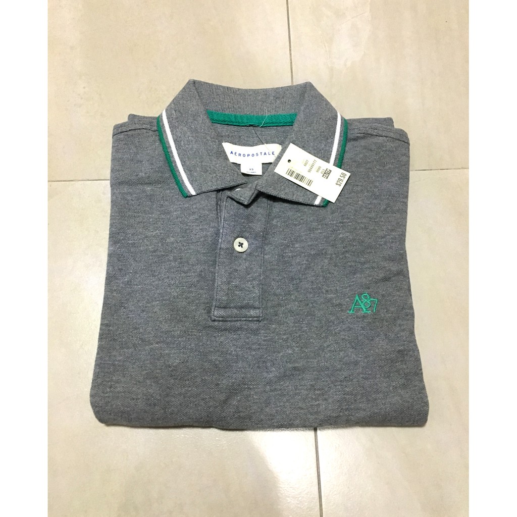 NEW: A87 Tipped Pique Polo, MED GREY, XSMALL