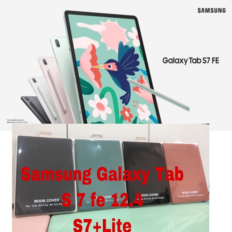 Book Cover เคส Samsung Galaxy Tab S 7 fe 12.4*(2021 )มีช่องใส่ปากกา เคสแม่เหล็ก，For Samsung Galaxy Tab S 7FE เคสฝาพับ