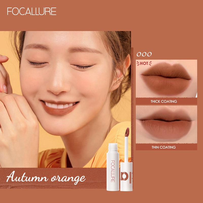 Focallure ลิปสติก เนื้อแมตต์กํามะหยี่ ติดทน จูบไม่หลุด #7