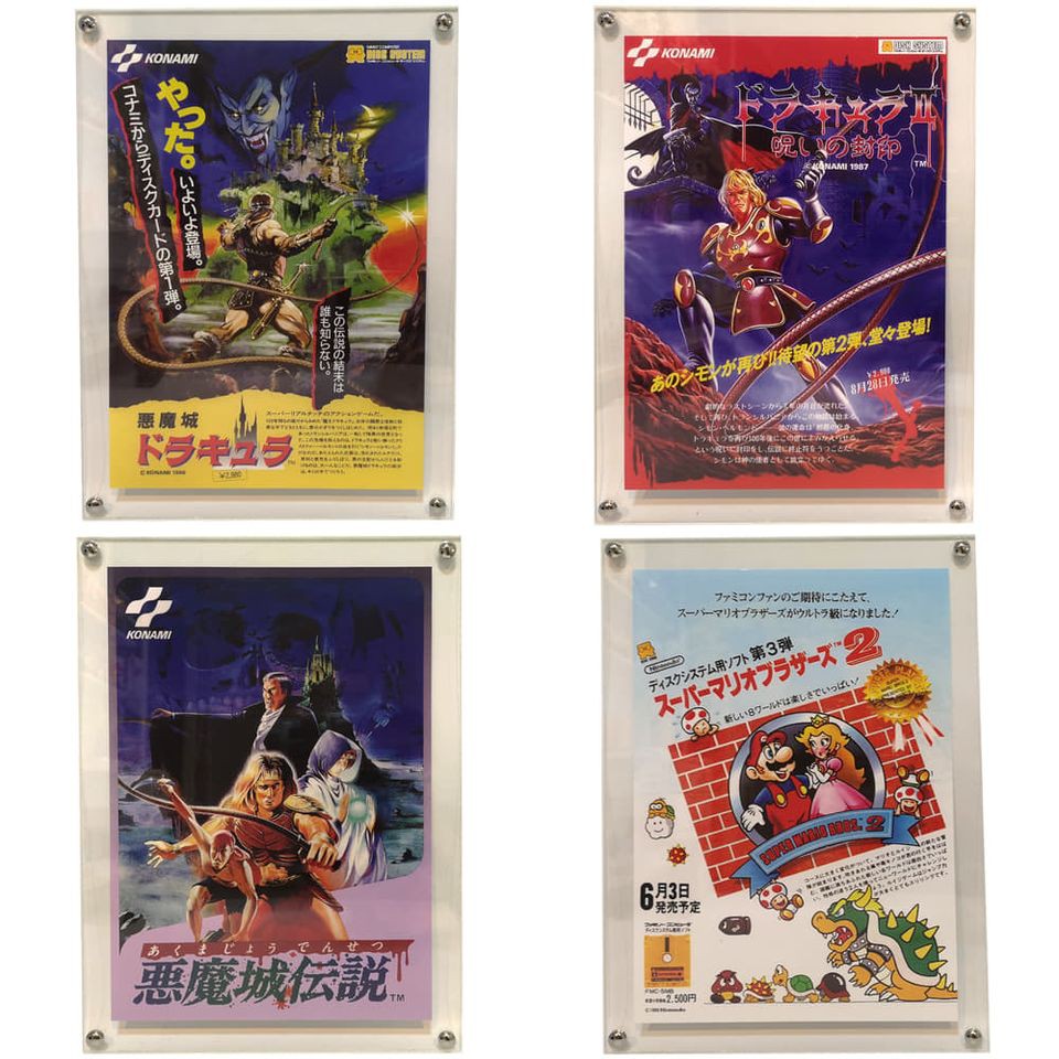 โปสเตอร์ เกมเก่า Famicom ขนาด A3 Akumajou Dracula แส้ 1 2 3 Mario มาริโอ 2 เห็ดพิษ Poster