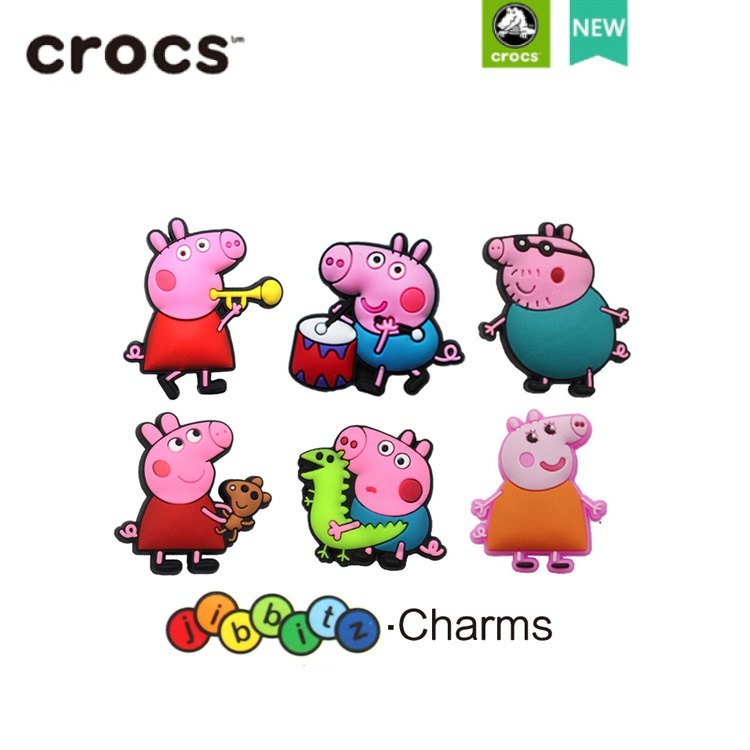 Jibbitz crocs charms ตัวติดรองเท้า แท้ การ์ตูน Peppa Pig สําหรับรองเท้า crocs จิ๊บบิท ตัวติดรองเท้า crocs
