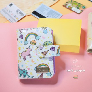 [Card Holder]  กระเป๋าบัตรลายUnidino (Cute purple)