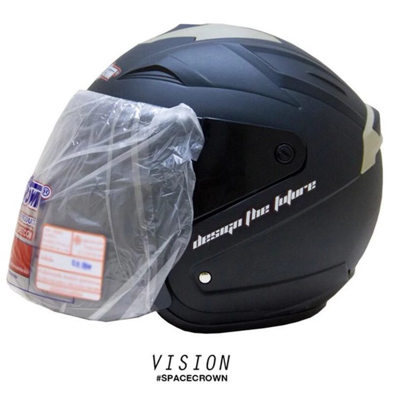 SPACE CROWN หมวกกันน็อค รุ่น VISION สีดำด้าน thumbnail 4