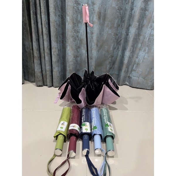 ร่มพับ 3 ตอน ป้องกันUv 75%ออโต้ เปิด / ปิด โครงพ่นกันสนิม