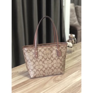 New coach tote mini สีน้ำตาล