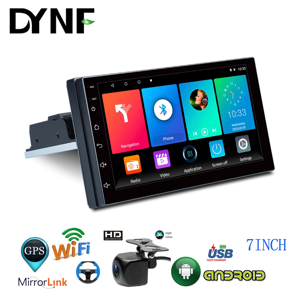 1din Andoroid เครื่องเสียงรถยนต์ 7 นิ้ว Full Touch Screen GPS WIFI Waze ...
