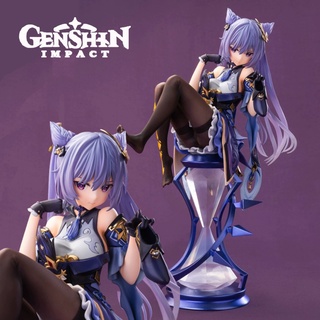 Genshin Impact Keqing 21CM Anime Action Figure PVC Kawaii Two Version Keqing Figurine Model Doll Toys For Decoration Collection Gift