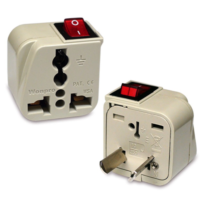 WONPRO อะแดปเตอร์อเนกประสงค์สําหรับเดินทางพร้อม Switcher - WSA-17 - สีดํา