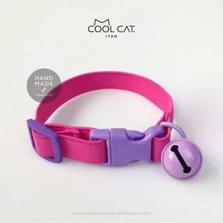 ปลอกคอแมวนิรภัย ยางยืด รุ่น Safe & Soft : เซตสีชมพูเข้ม