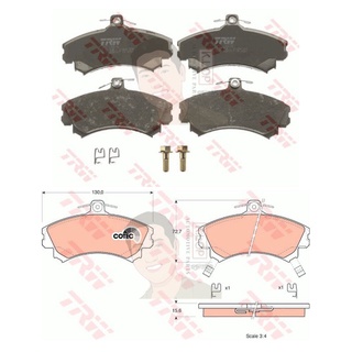 GDB1317 ผ้าเบรค-หน้า(TRW) (เนื้อผ้า COTEC) VOLVO S40,V40 (98)