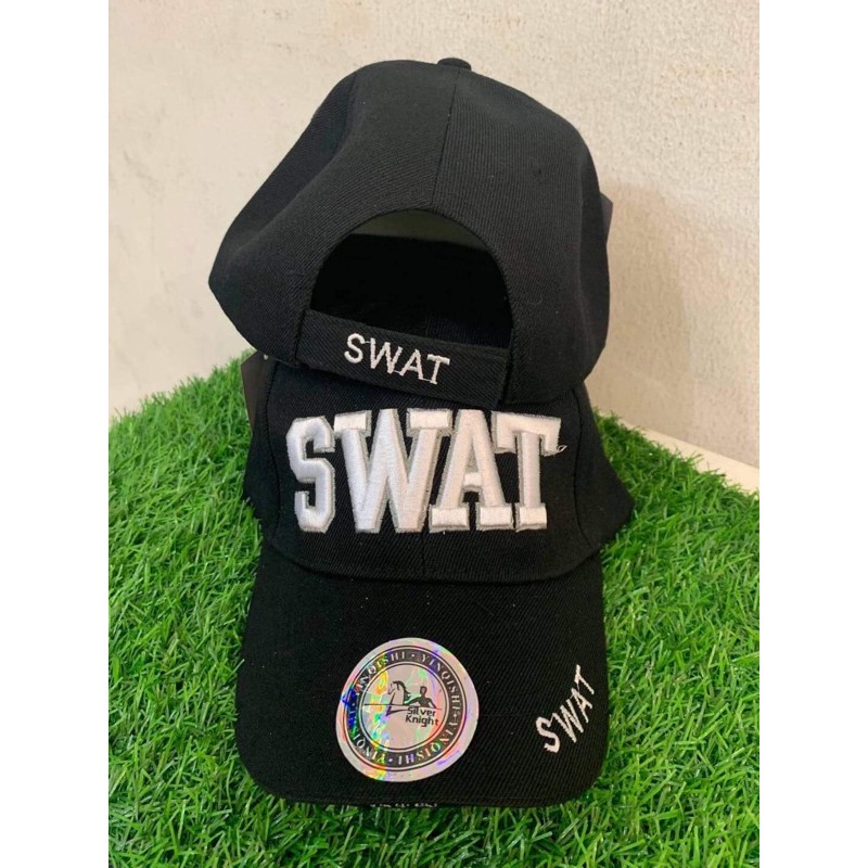 หมวกแก๊ป SWAT ปักสีขาว หมวกแก๊ป SWAT  ใบละ 200฿