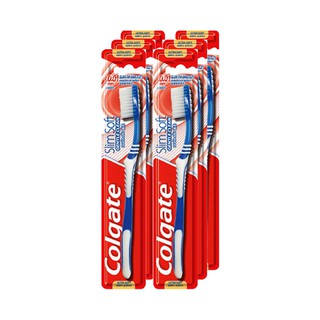 🔥*พร้อมส่ง*🔥 คอลเกต แปรงสีฟัน รุ่นสลิมซอฟท์ เจนเทิล คลีน แพ็ค 6 ด้าม Colgate Toothbrush Slim Soft Gentel Clean x 6