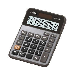 Casio Calculator เครื่องคิดเลข  คาสิโอ รุ่น  MX-120B แบบตั้งโต๊ะ ขนาดกะทัดรัดหน้ากากโลหะ 12 หลัก สีเงิน