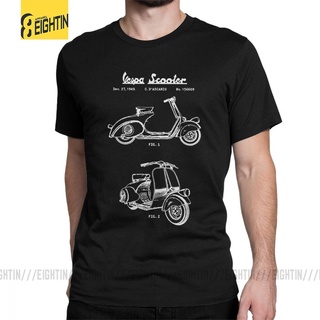 เสื้อยืด ผ้าฝ้าย ลายสกูตเตอร์ รถมอเตอร์ไซด์ Vespa สไตล์อิตาลีเรโทร สําหรับผู้ชายS-5XL