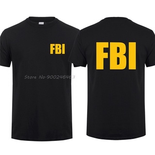 เสื้อยืด ผ้าฝ้าย พิมพ์ลาย FBI สไตล์ฮาราจูกุ สตรีท สําหรับผู้ชาย