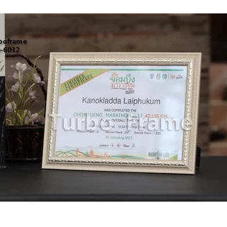 กรอบรูปสีขาวงาช้าง สำหรับภาพขนาด A4, 8x12", 8x10", B5 , A5 , 6x8" , 10x12" (DB571) พร้อมกระจกใส+ขาตั้ง+หูแขวนผนัง