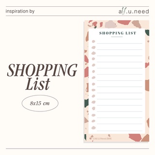 กระดาษโน๊ต Shopping List ไม่มีกาว 8x15 cm แพ็คละ 50 แผ่น