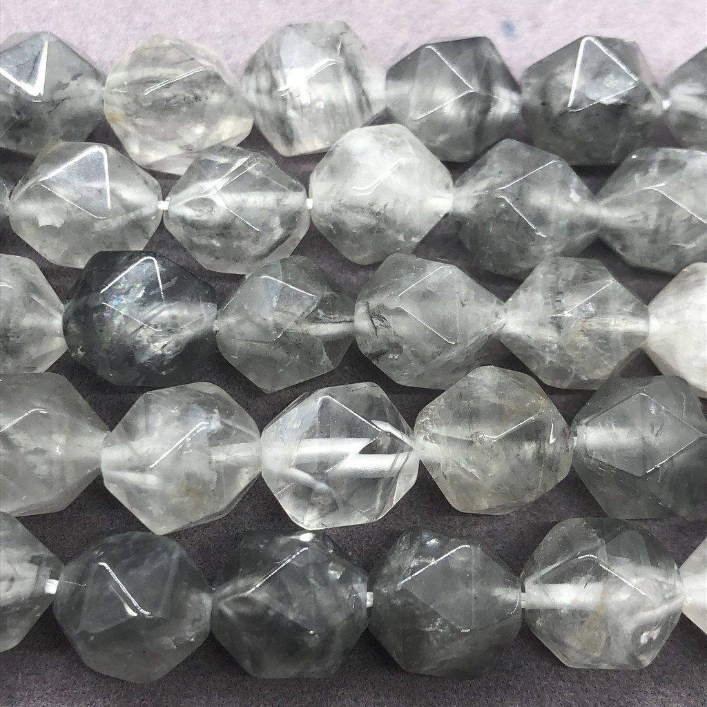 Grey Quartz Crystal Beads สีเทาควอตซ์คริสตัลลูกปัด 6-12 รูปที่ 7
