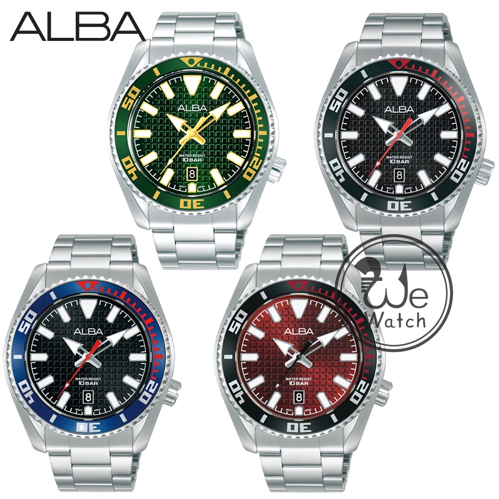 ALBA Active Sport Quartz ของแท้ รุ่น AS9N95X AS9N99X AS9P01X AS9P03X นาฬิกาผู้ชาย พร้อมสายซิลิโคน ประกันศูนย์ ALBA 1ปี