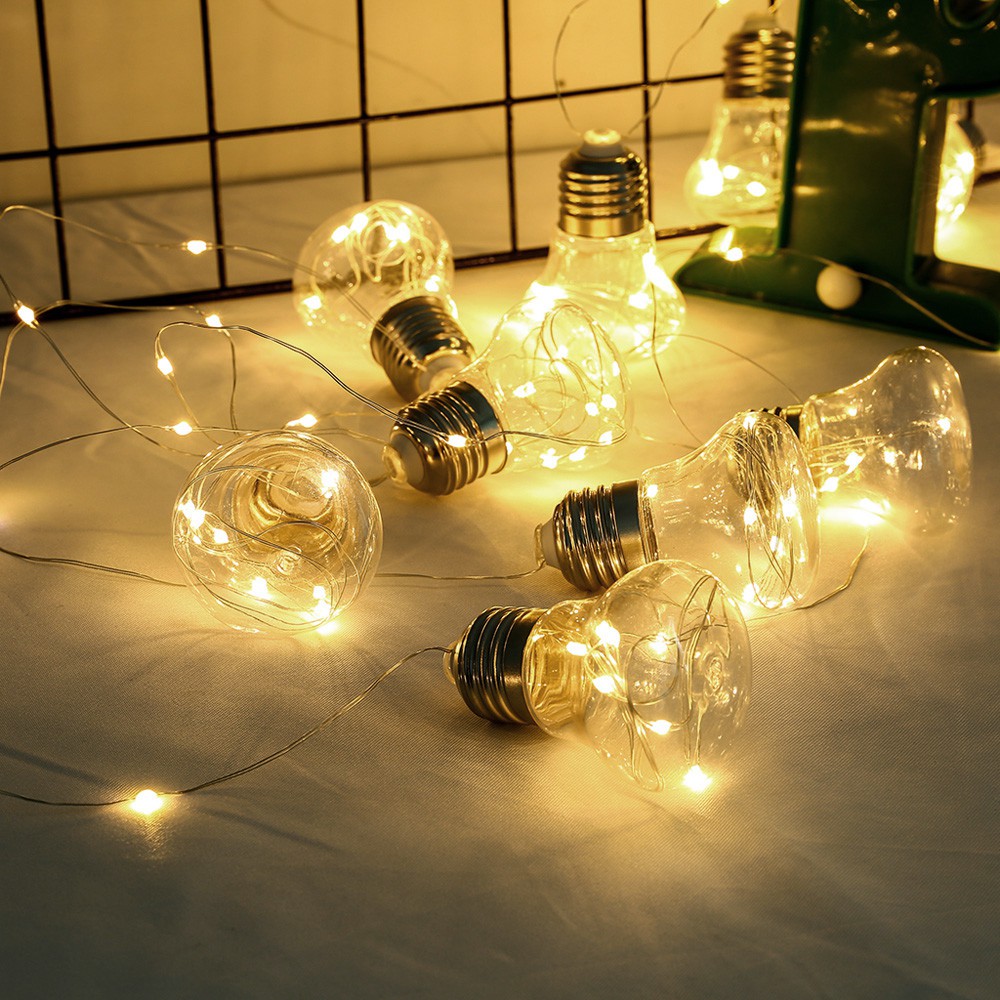 Bulb String Lights With 10 Clear Ball Vintage Bulbs Indoor Outdoor