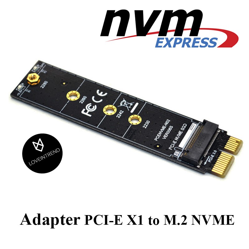 Adapter M.2 NVMe TO PCIE 3.0 X1