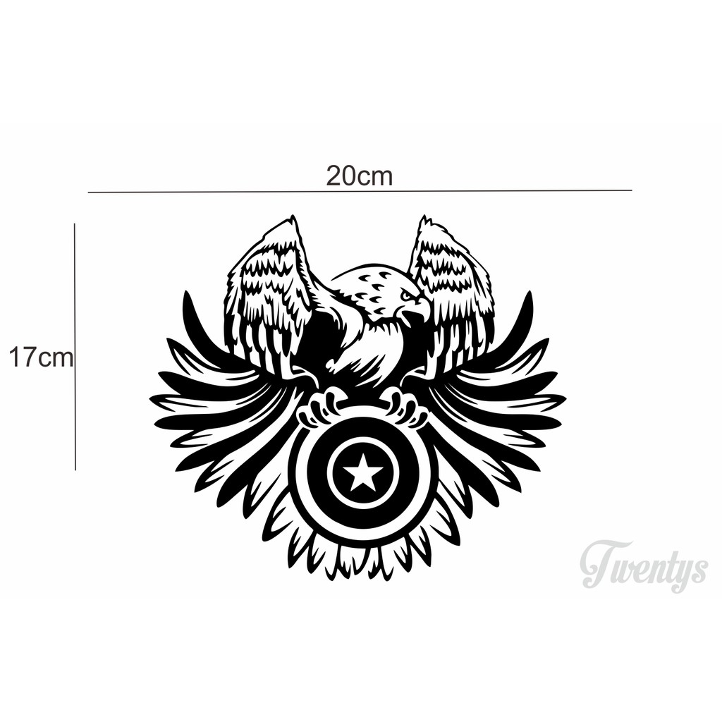EAGLE WING CUTTING STICKER สําหรับรถยนต์, MOTORBIKES, LAPTOPS, WALLS, ETC