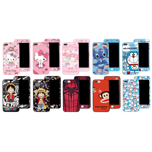 เคส + ฟิล์มกระจกประกบหน้าหลังลายการ์ตูนลายเดี่ยวกันกับเคส(สิ้นค้าพร้อมส่ง)สำหรับรุ่นของSamsung A10S VIVO V17pro